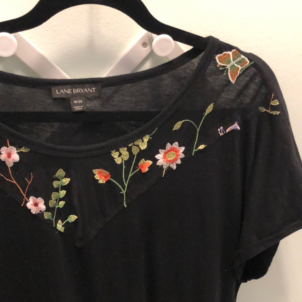 18/20 Embroidered mesh panel tee